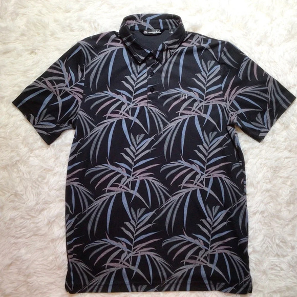 TravisMathew Golf Polo Buzz Words Lifestyle Tex Tropical Light Travis Mathew Med - Picture 2 of 10